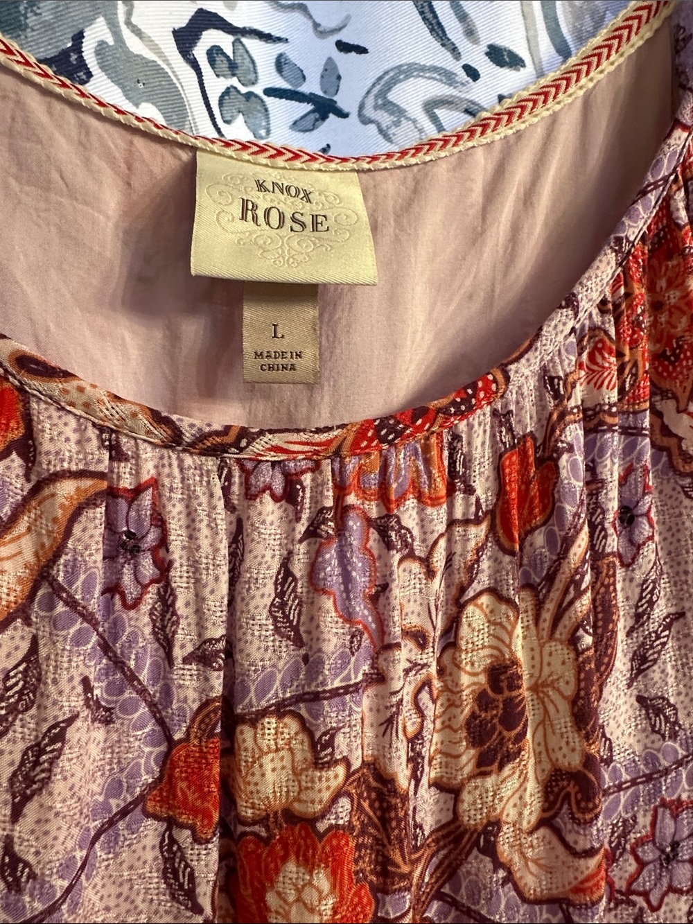 Knox Rose Lavender Maxi Dress with Red Floral Print - Picture 2 of 6